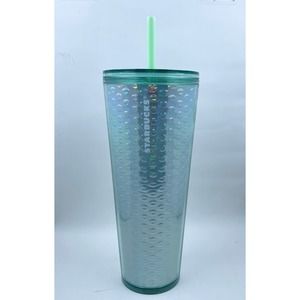 Starbucks 2020 Holiday Mint Iridescent Bubble 24 oz Cold Cup Tumbler Venti NEW